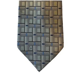 🎉. Henry Grethel Design Silk Tie Men’s Gold Black & Blue  Basket Weave E…